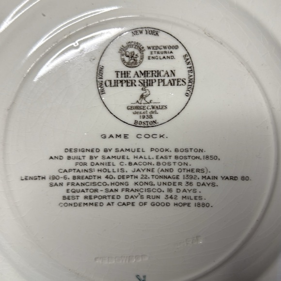 Wedgwood The American Clipper Ship Plate - Picture 5 of 5